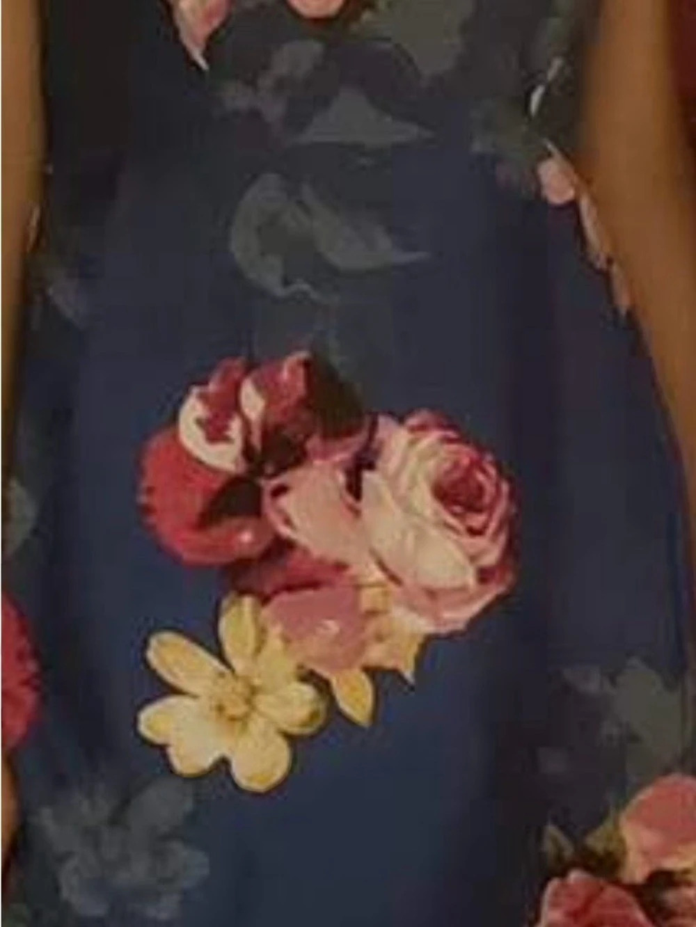 Floral Maxi Dress in Blue & Red Like New